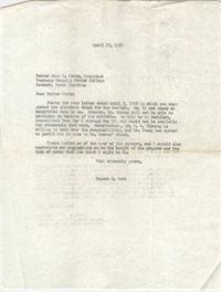 Letter from Eugene C. Hunt to John F. Potte, April 17, 1959
