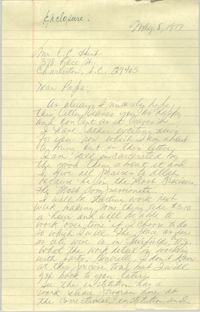 Letter Steven P. Williams to Eugene C. Hunt, May 8, 1977