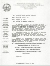 South Carolina Conference of Branches of the NAACP Memorandum, October 18, 1993