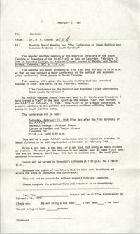 South Carolina Conference of Branches of the NAACP Memorandum, February 2, 1988