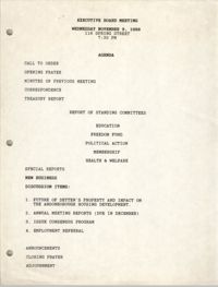 Agenda, Charleston Branch of the NAACP, Executive Board Meeting, August 25, 1988