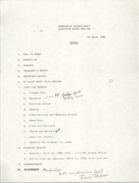 Agenda, Charleston Branch of the NAACP, March 9, 1988