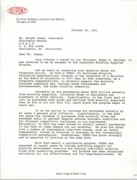 Letter from Hyland McCarthy to Dwight James, October 10, 1991