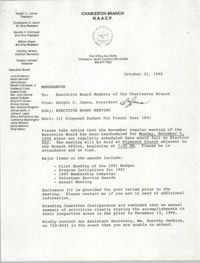 Charleston Branch of the NAACP Memorandum, October 31, 1990