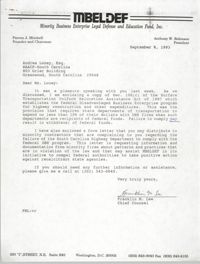 Letter from Franklin M. Lee to Andrea Loney, September 8, 1993