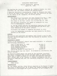Minutes, Charleston Branch of the NAACP General Membership Meeting, April 29, 1993