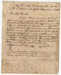 James Smith's Petition Letter for the St. Andrew's Society