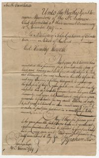 John Graham's Petition Letter to the St. Andrew's Society