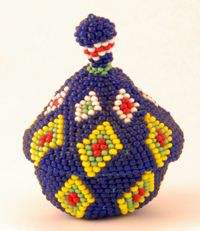 Coiled beaded basket