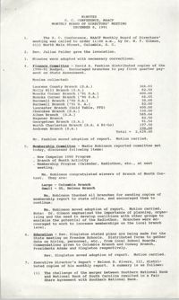 Minutes, South Carolina Conference of Branches of the NAACP, December 8, 1991