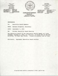 Charleston Branch of the NAACP Memorandum, September 3, 1991