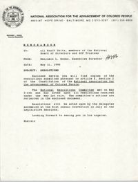 NAACP Memorandum, May 31, 1990