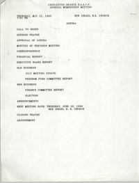 Agenda, General Membership Meeting of the Charleston Branch of the NAACP, May 31, 1990
