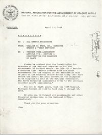 NAACP Memorandum, April 12, 1989