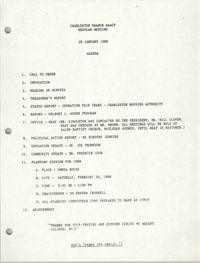 Agenda, Charleston Branch of the NAACP, January 28, 1988