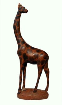 Wooden giraffe carving