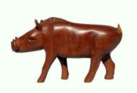 Wooden boar carving