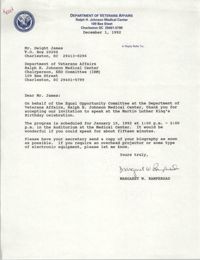 Letter from Margaret W. Rampersad to Dwight James, December 1, 1992
