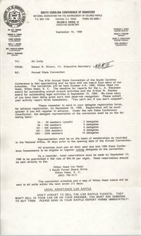South Carolina Conference of Branches of the NAACP Announcement, September 16, 1988