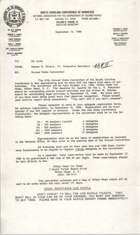 South Carolina Conference of Branches of the NAACP Memorandum, September 16, 1988