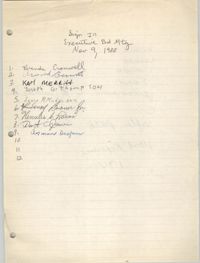 Sign-in Sheet, Charleston Branch of the NAACP, Executive Board Meeting, November 9, 1988