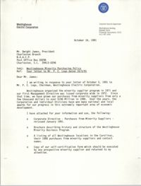 Letter from T. V. Doyle to Dwight James, October 16, 1991