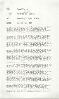 NAACP Memorandum, April 18, 1991