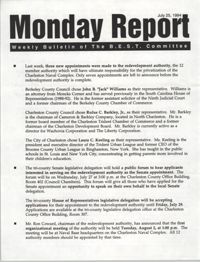 Monday Report, Weekly Bulletin of The B.E.S.T. Committee, July 25, 1994