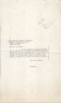 Letter to Butler W. Nance