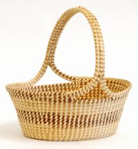 Left-handed sweetgrass fruit basket