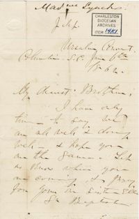 225. Madame Baptiste to Bp Patrick Lynch -- June 6, 1862