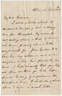 376.  Robert Woodward Barnwell to Catherine Osborn Barnwell  -- September 24, 1859