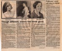 Newspaper article on Pollitzer sisters