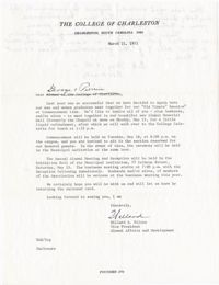 Letter from Willard Silcox about 1972 Old Timers Reunion