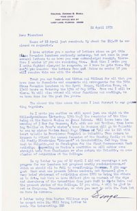 Letter from George Buell, April 22, 1972