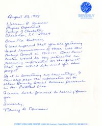Letter from Nancy A. Newman