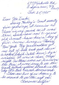 Letter from Clarence Silfer