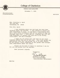 Letter from Richard Hayes, November 7, 1985