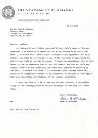 Letter from Ewen A. Whitaker