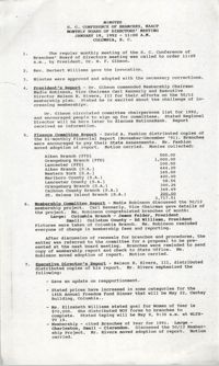 Minutes, South Carolina Conference of Branches of the NAACP, January 18, 1992