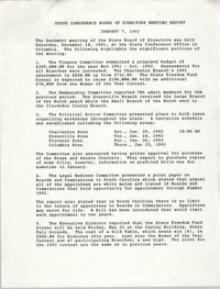 State Conference Board of Directors Meeting Report, January 7, 1992