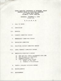 Agenda, South Carolina Conference of Branches of the NAACP, December 8, 1990