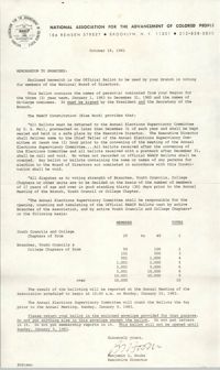 NAACP Memorandum, October 18, 1982