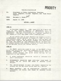NAACP Memorandum, August 10, 1988