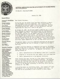 Opa-Locka Branch of the NAACP Memorandum, January 25, 1988