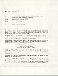 NAACP Memorandum, August 8, 1988