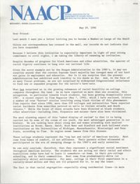 Letter from Benjamin L. Hooks to NAACP Friends, May 29, 1990