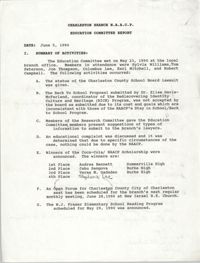 Charleston Branch of the NAACP Education Committee Report, June 5, 1990