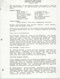 Minutes, Charleston Branch of the NAACP Executive Board Meeting, July 9, 1991