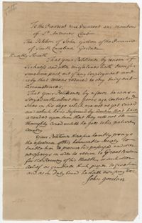 John Gordon's Petition Letter to the St. Andrew's Society